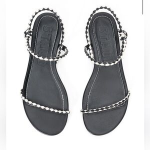 STAUD Monochrome Braided Strap Sandals